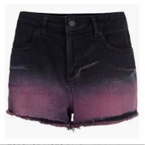 Topshop Moto Black ombré distressed denim shorts 4